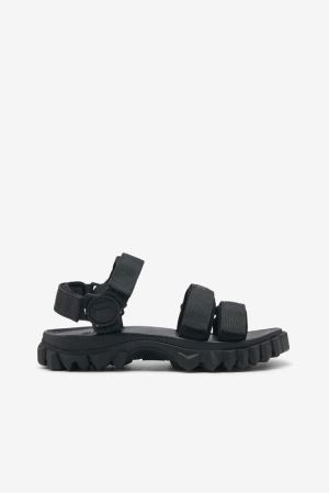 FILA Yak Sandals Black,Womens Shoes | CA.NBECRG416